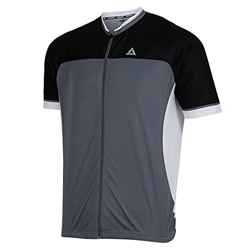 Airtracks Herren Fahrradtrikot Kurzarm Pro T II Radtrikot Jersey Bike Shirt Atmungsaktiv Schnelltrocknend Reflektierend Größen XS S M XL XXL - grau-schwarz - XXL von Airtracks