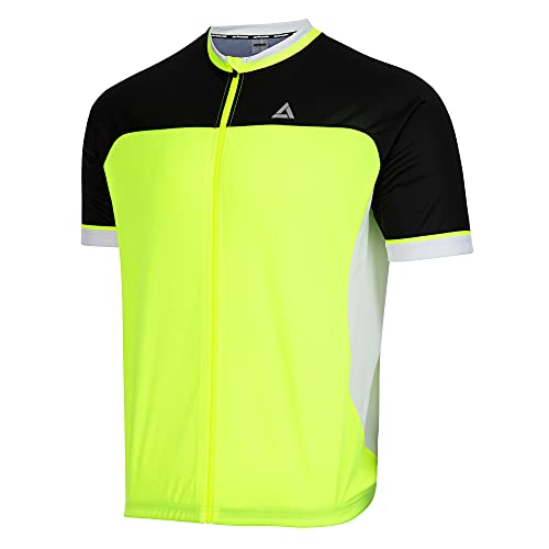 Airtracks Herren Fahrradtrikot Kurzarm Pro T II Radtrikot Jersey Bike Shirt Atmungsaktiv Schnelltrocknend Reflektierend Größen XS S M XL XXL - neon-schwarz - XL von Airtracks