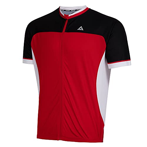 Airtracks Herren Fahrradtrikot Kurzarm Pro T II Radtrikot Jersey Bike Shirt Atmungsaktiv Schnelltrocknend Reflektierend Größen XS S M XL XXL - rot-schwarz - M von Airtracks