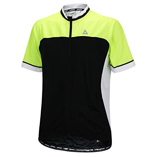Airtracks Herren Fahrradtrikot Kurzarm Pro T II Radtrikot Jersey Bike Shirt Atmungsaktiv Schnelltrocknend Reflektierend Größen XS S M XL XXL - schwarz-neon - L von Airtracks