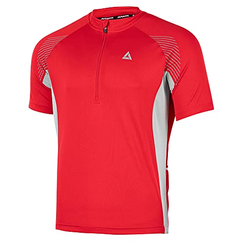 Airtracks Herren Fahrradtrikot Kurzarm Team II Radtrikot Jersey Bike Radler Shirt Atmungsaktiv Schnelltrocknend Reflektierend Größen XS S M XL XXL - rot - L von Airtracks