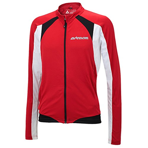 Airtracks FUNKTIONS Fahrradtrikot Langarm PRO-T/RADTRIKOT/Trikot/Jersey/Full Zip/ATMUNKSAKTIV - rot - L von Airtracks