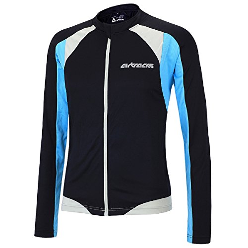 Airtracks FUNKTIONS Fahrradtrikot Langarm PRO-T/RADTRIKOT/Trikot/Jersey/Full Zip/ATMUNKSAKTIV - schwarz-blau - M von Airtracks