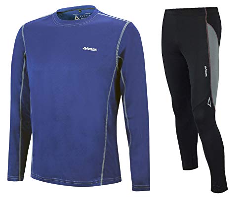 Airtracks Funktions Laufset - Laufhose Lang Pro Air + Laufshirt Langarm Pro Air - Atmungsaktiv - Schnelltrocknend - blau-schwarz - M Airtracks Funktions Laufset - Laufhose Lang Pro Air + Laufshirt Langarm Pro Air - Atmungsaktiv - Schnelltrocknend - blau-schwarz - M von Airtracks