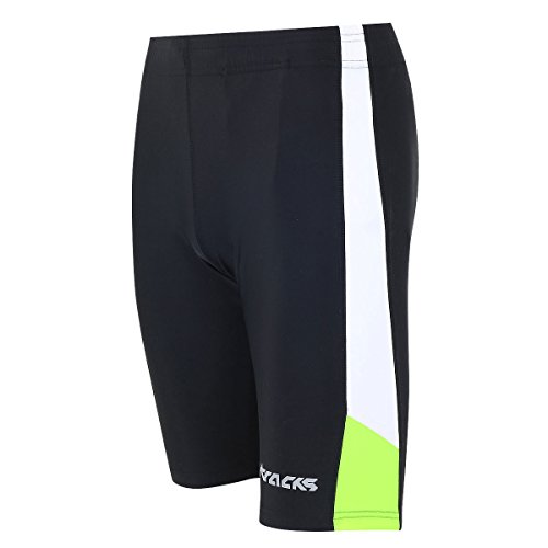 Airtracks Herren Funktions Laufhose Kurz Lauftight Running Tight Laufshort Sporthose für Männer Jogging Hose Atmungsaktiv Schnelltrocknend S M L XL XXL XXXL XXXXL 3XL 4XL - schwarz-neon - L von Airtracks