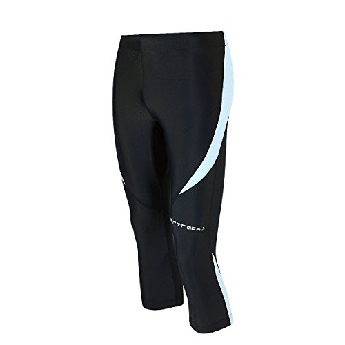 Airtracks FUNKTIONS Laufhose 3/4 LANG PRO/Running Hose – Tight/Kompression - schwarz-grau XS von Airtracks