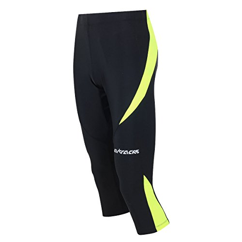 Airtracks FUNKTIONS Laufhose 3/4 LANG PRO/Running Hose – Tight/Kompression -schwarz-neon L von Airtracks