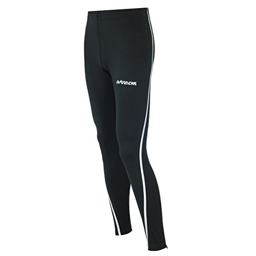 Airtracks FUNKTIONS Laufhose AIR TECH/Running Tight/Reflektoren - LANG - schwarz-Silber - M von Airtracks