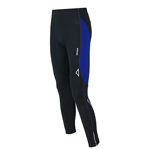 Airtracks FUNKTIONS Laufhose LANG PRO AIR/Running Hose/Tight/Kompression/Reflektoren - M - schwarz-blau von Airtracks