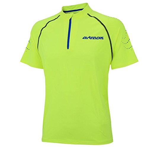 Airtracks Herren Funktions Laufshirt Kurzarm Pro Team Running T-Shirt Trainingsshirt für Männer Funktionsshirt Sportshirt Fitness Kurzarmshirt Jogging Shirt S M L XL XXL XXXL XXXXL 3XL 4XL- neon - L von Airtracks