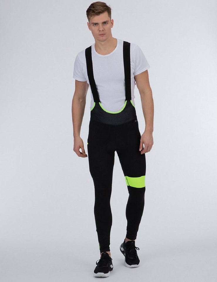 Airtracks Fahrradhose Herren Thermo Fahrradhose mit Träger Lang Pro Team II (Radhose mit Kälteschutz & Komfort,für Herbst - Winter) » S M L XL XXL XXXL « von Airtracks