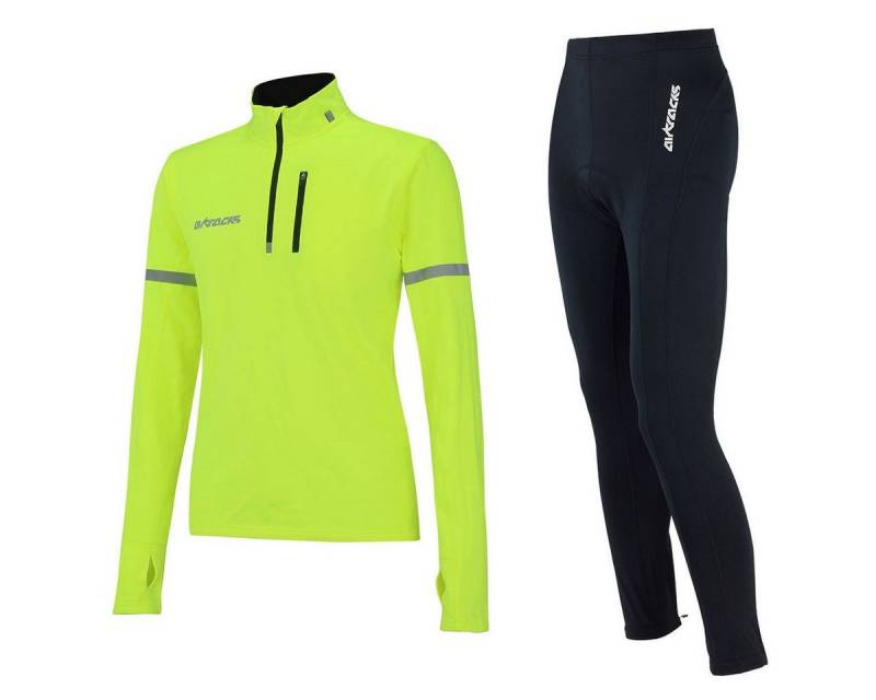 Airtracks Fahrradhose Herren Thermo Radtrikot Set (Fahrradtrikot Set, 2-tlg., Fahrradhose lang + Fahrradtrikot Langarm für Herbst-Winter) » S M L XL XXL XXXL « von Airtracks