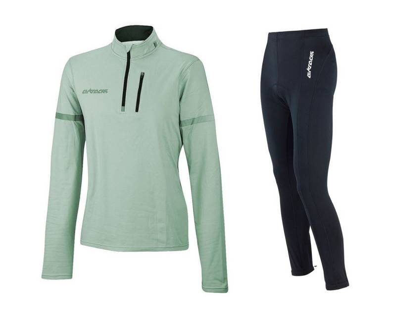 Airtracks Fahrradhose Herren Thermo Radtrikot Set (Fahrradtrikot Set, 2-tlg., Fahrradhose lang + Fahrradtrikot Langarm für Herbst-Winter) » S M L XL XXL XXXL « von Airtracks