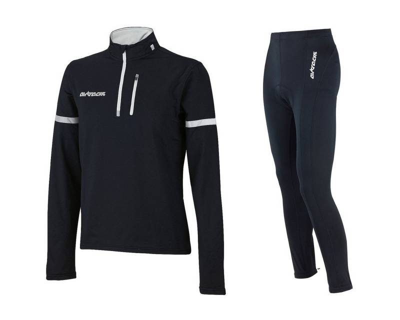 Airtracks Fahrradhose Herren Thermo Radtrikot Set (Fahrradtrikot Set, 2-tlg., Fahrradhose lang + Fahrradtrikot Langarm für Herbst-Winter) » S M L XL XXL XXXL « von Airtracks