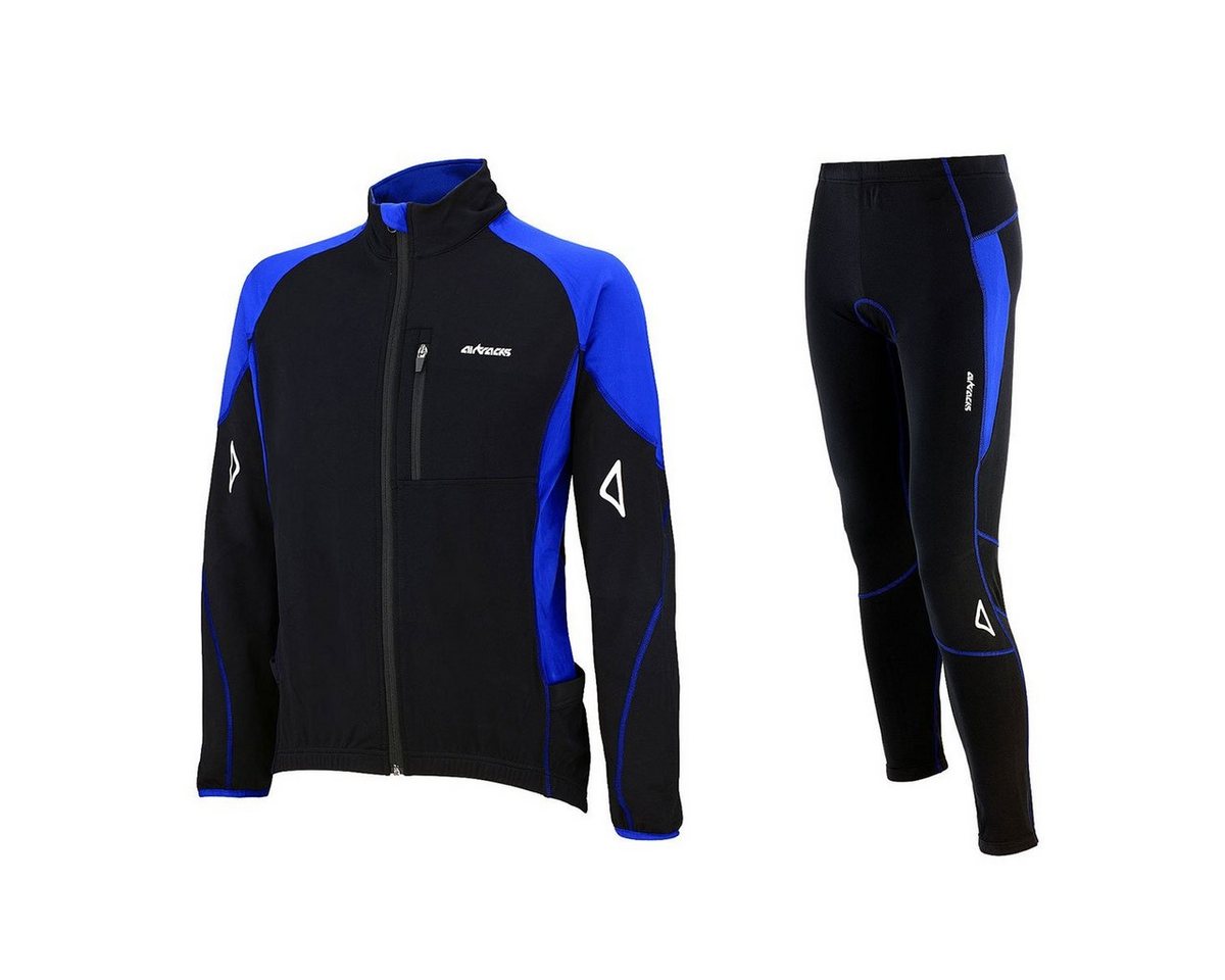 Airtracks Fahrradhose Herren Thermo Radtrikot Set Pro T (Fahrradtrikot Set, 2-tlg) Fahrradhose lang + Fahrradtrikot Langarm für Herbst-Winter, » S M L XL XXL XXXL « von Airtracks