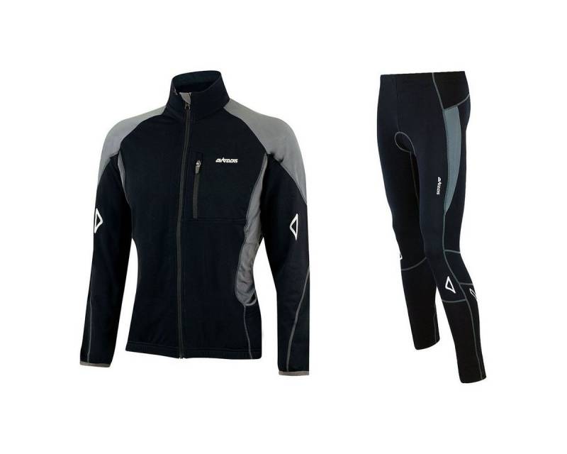 Airtracks Fahrradhose Herren Thermo Radtrikot Set Pro T (Fahrradtrikot Set, 2-tlg., Fahrradhose lang + Fahrradtrikot Langarm für Herbst-Winter) » S M L XL XXL XXXL « von Airtracks