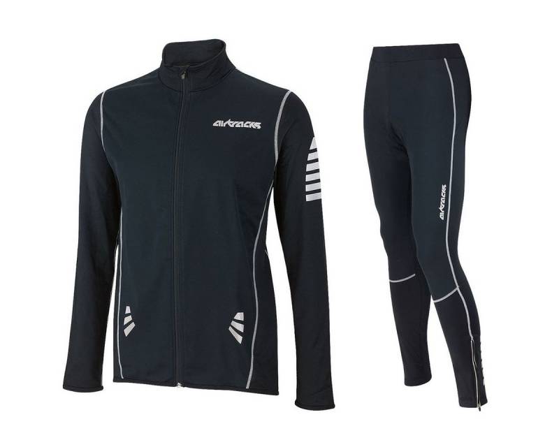 Airtracks Fahrradhose Herren Thermo Radtrikot Set Pro Windstopper (Fahrradtrikot Set Thermo Fahrradhose lang, 2-tlg., Thermo Fahrradtrikot Langarm,für Herbst-Winter) » S M L XL XXL XXXL « von Airtracks