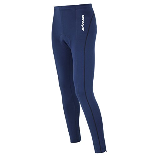 Airtracks Fahrradhose Lang/Radhose/Radlerhose / 3D Coolmax Sitzpolster/Reflektoren/Atmungsaktiv/Zip - Navy - M von Airtracks