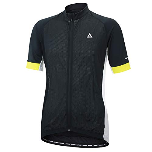 Airtracks Fahrradtrikot Kurzarm Pro Team Line Radtrikot Jersey Bike Radler Shirt Atmungsaktiv Schnelltrocknend Reflektierend Größen XS S M XL XXL XXXL XXXXL - schwarz-weiß - L von Airtracks