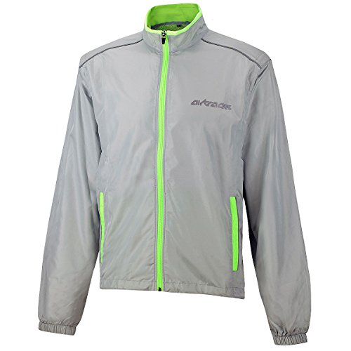 Airtracks Herren Fahrradjacke Laufjacke Abnehmbaren Ärmeln Radjacke Weste Laufweste Pro Air Winddicht Wasserabweisend Atmungsaktiv Reflektierend Xs S M L XL XXL XXXL XXXXl 3Xl 4Xl - grau - L von Airtracks