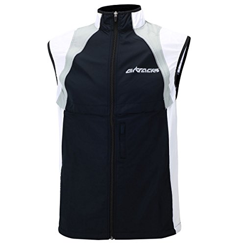 Airtracks Damen Fahrradweste Laufweste Radweste Leichte Wind Weste Reflektierend Winddicht Ärmellos Windstopper Atmungsaktiv Windstopper XS S M L Xl XXl 3XL 4XL - schwarz-weiß - L von Airtracks