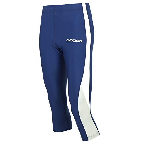Airtracks Funktions Laufhose 3/4 Lang - Funktionshose - Running Tight - Atmungsaktiv - Kompression - Schnelltrocknend - blau - XXXL von Airtracks