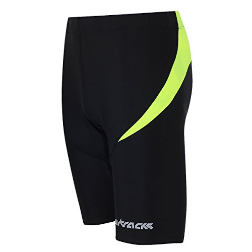 Airtracks Herren Funktions Laufhose Kurz Pro Lauftight Running Tight Laufshort Sporthose für Männer Jogging Hose Atmungsaktiv Schnelltrocknend S M L XL XXL XXXL XXXXL 3XL 4XL - schwarz-neon - M von Airtracks