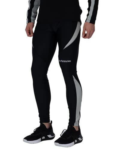 Airtracks Herren Laufhose Lang Pro Jogginghose Trainingshose Jogginghose Fitnesshose Leggings Fahrradhose - schwarz-grau - M - Herren von Airtracks