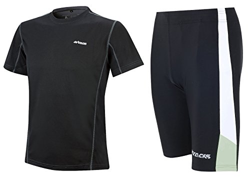 Airtracks Funktions Laufset Laufhose Kurz + Laufshirt Kurzarm Pro Air - schwarz - XL von Airtracks