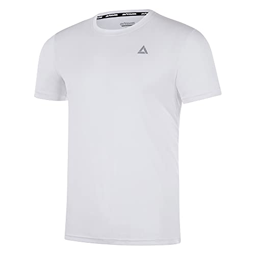 Airtracks Herren Funktions Laufshirt Kurzarm Comfort Line Running T-Shirt Trainingsshirt für Männer Funktionsshirt Sportshirt Fitness Kurzarmshirt S M L XL XXL 3XL 4XL - Weiss - M von Airtracks