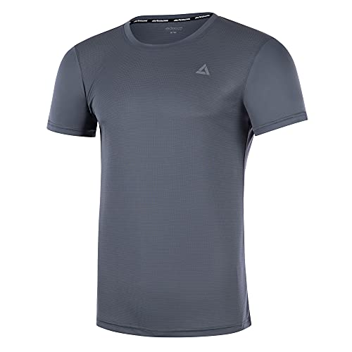 Airtracks Herren Funktions Laufshirt Kurzarm Comfort Line Running T-Shirt Trainingsshirt für Männer Funktionsshirt Sportshirt Fitness Kurzarmshirt S M L XL XXL 3XL 4XL - grau - L von Airtracks