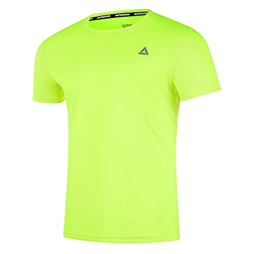 Airtracks Herren Funktions Laufshirt Kurzarm Comfort Line Running T-Shirt Trainingsshirt für Männer Funktionsshirt Sportshirt Fitness Kurzarmshirt S M L XL XXL 3XL 4XL - neon - S von Airtracks