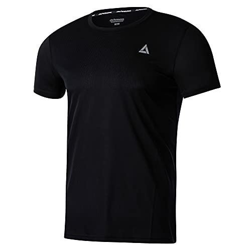 Airtracks Herren Funktions Laufshirt Kurzarm Comfort Line Running T-Shirt Trainingsshirt für Männer Funktionsshirt Sportshirt Fitness Kurzarmshirt S M L XL XXL 3XL 4XL - schwarz - M von Airtracks