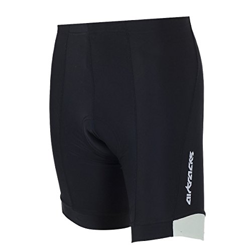 Airtracks Herren Fahrradhose Kurz Radhose Team Kurze MTB Radlerhose Mountainbike 3D Coolmax Gepolstert Atmungsaktiv Reflektoren S M L XL XXL XXXL XXXXL - schwarz-grau - XXL von Airtracks
