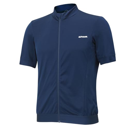 Airtracks Herren Fahrradtrikot Kurzarm Air Tech II Radtrikot Jersey Bike Shirt Atmungsaktiv Schnelltrocknend Reflektierend Größen XS S M XL XXL - Navy-blau - XL von Airtracks