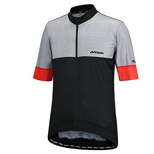 Airtracks Herren Fahrradtrikot Kurzarm Pro Team Line III Radtrikot Jersey Bike Shirt Atmungsaktiv Schnelltrocknend Reflektierend Größen XS S M XL XXL - schwarz-grau - M von Airtracks