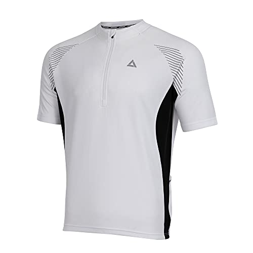 Airtracks Herren Fahrradtrikot Kurzarm Team II Radtrikot Jersey Bike Radler Shirt Atmungsaktiv Schnelltrocknend Reflektierend Größen XS S M XL XXL - Weiss - XXXL von Airtracks