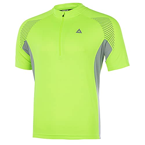 Airtracks Herren Fahrradtrikot Kurzarm Team II Radtrikot Jersey Bike Radler Shirt Atmungsaktiv Schnelltrocknend Reflektierend Größen XS S M XL XXL - neon - XXXL von Airtracks