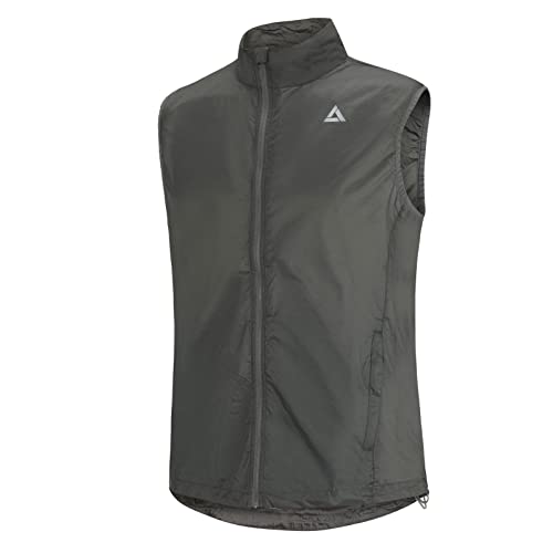 Airtracks Herren Fahrradweste Laufweste Comfort Line Radweste Leichte Wind Weste Reflektierend Winddicht Ärmellos Windstopper Atmungsaktiv S M L Xl XXl 3XL 4XL - grau - XXL von Airtracks