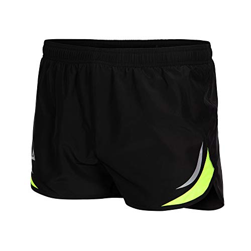 Airtracks Herren Funktions Laufhose Kurz Comfort Line Laufshorts Kurze Hose Sporthose für Männer Jogginghose Atmungsaktiv Schnelltrocknend S M L XL XXL XXXL XXXXL 3XL 4XL - schwarz-neon - XL von Airtracks