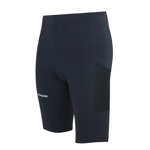 Airtracks Herren Funktions Laufhose Kurz Pro Team - Shorts Running Pants - Lauftight - Atmungsaktiv - Reflektoren - schwarz - XL von Airtracks