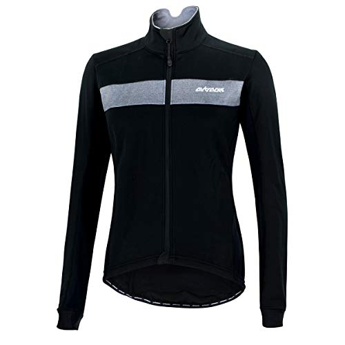Airtracks Herren Thermo Fahrradjacke Winter Radjacke Softshell Pro Team -schwarz silber L von Airtracks