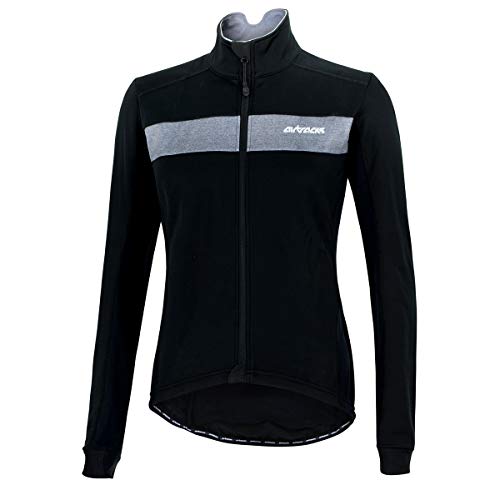 Airtracks Herren Thermo Fahrradjacke Winter Radjacke Softshell Pro Team - schwarz silber M von Airtracks