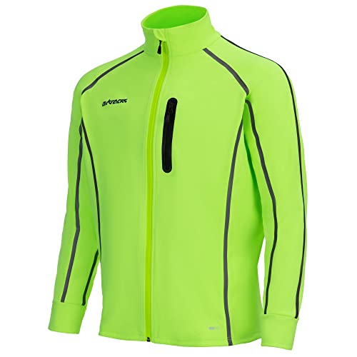 Airtracks Herren Thermo Jacke AIR TECH II Fahrradjacke Laufjacke Radlerjacke Radjacke Wasserdicht Winddicht Windstopper Atmungsaktiv Reflektierend - neon XL von Airtracks