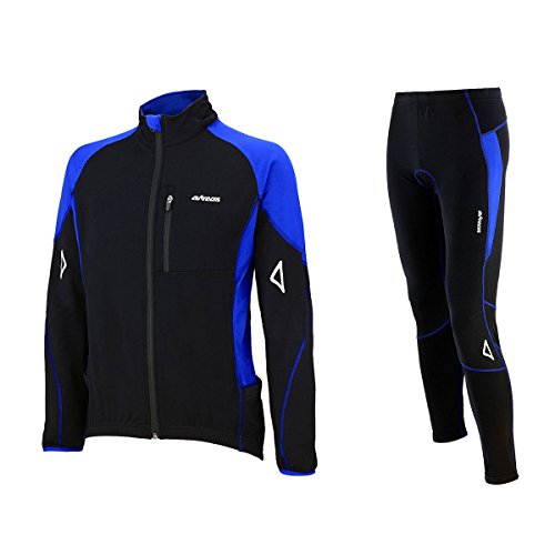 Airtracks Herren Winter Fahrradtrikot Langarm Set Pro-T - Thermo Fahrradhose Lang - Thermo Radtrikot Langarm Atmungsaktiv Reflektoren Wram Fleece -Schwarz-Blau - XXL Airtracks Herren Winter Fahrradtrikot Langarm Set Pro-T - Thermo Fahrradhose Lang - Thermo Radtrikot Langarm Atmungsaktiv Reflektoren Wram Fleece -Schwarz-Blau - XXL von Airtracks