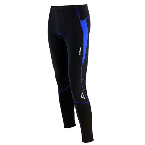 Airtracks Herren Winter Thermo Fahrradhose Lang Pro-T Thermo Hose Radhose Radlerhose Gepolstert Warm -SCHWARZ-BLAU - S von Airtracks