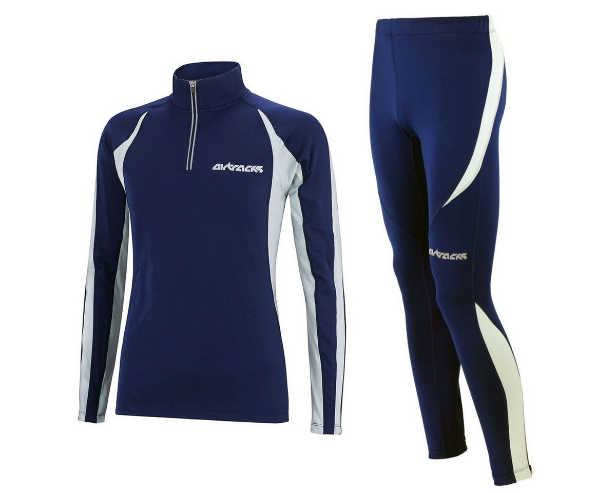 Airtracks Lauftights Herren Thermo Laufset Pro: Funktions Laufshirt Langarm + Laufhose Lang (Set, 2-tlg) Laufbekleidung mit warme Thermoqualität, bei kaltem Wetter Herbst -Winter » S M L Xl XXL XXXL « von Airtracks