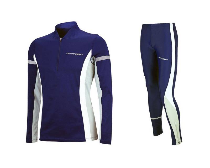 Airtracks Lauftights Herren Thermo Laufset: Funktions Laufshirt Lang + Laufhose Lang (Laufset, 2-tlg., Laufbekleidung mit Thermoqualität, Herbst - Winter) » S M L XL XXL XXXL « von Airtracks