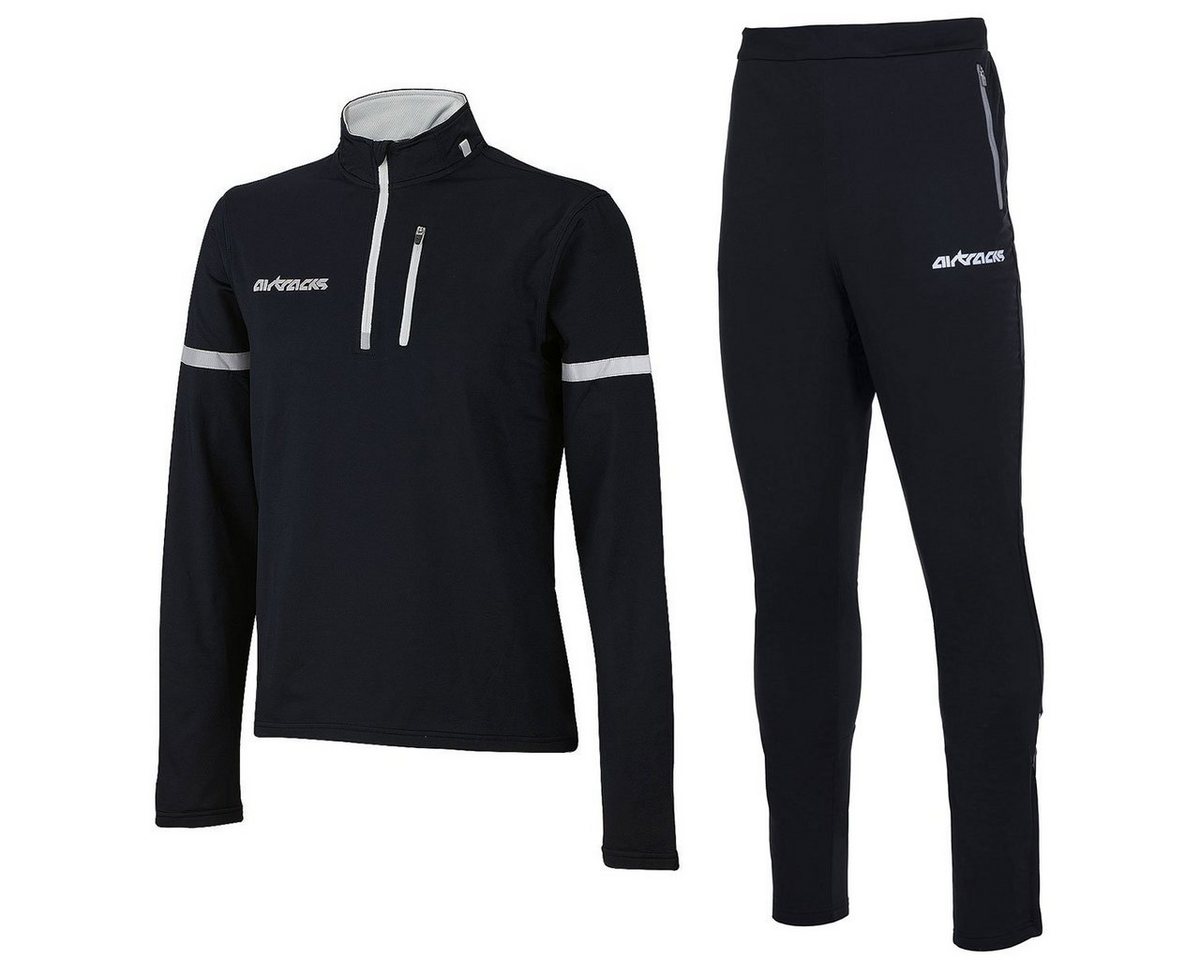 Airtracks Lauftights Winter Laufset: Thermo Tight ProTeam + Laufshirt Langarm (Laufbekleidung mit warme Thermoqualität) bei kaltem Wetter Herbst -Winter » S M L Xl XXL XXXL « von Airtracks