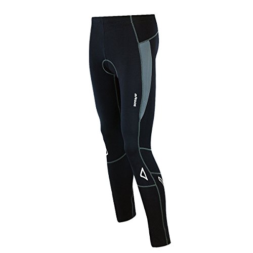 Airtracks Herren Winter Thermo Fahrradhose Lang Pro-T Thermo Hose Radhose Radlerhose Gepolstert Warm -SCHWARZ-GRAU - L von Airtracks